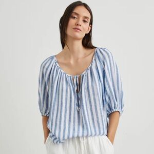 Rails Womens Size Large Blue and White Striped Top